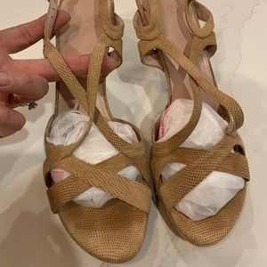 Stuart weitzman platform sandals tan size 11.5w